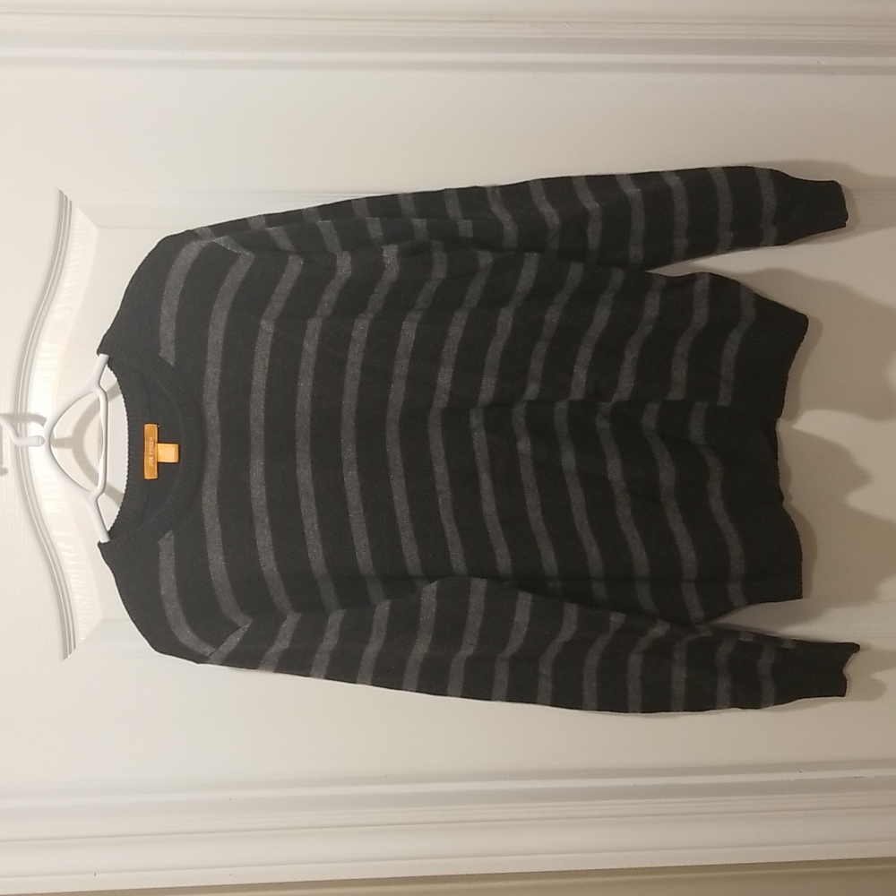 Grey stripe wool blend sweater